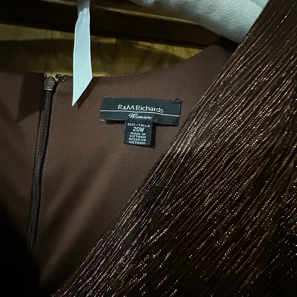 R&M Richards Shimmering Brown Evening Gown - Picture 4 of 5